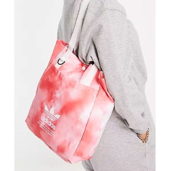 adidas Originals Simple Red & White Tie Dye Tote Bag - Picture 4 of 12